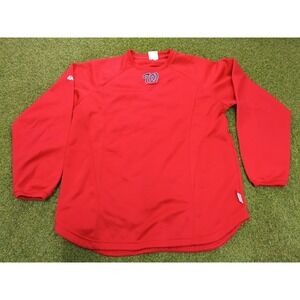 Washington Nationals Sweatshirt Mens XL Red Majestic Therma Base Baseball MLB